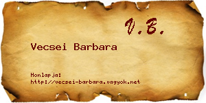 Vecsei Barbara névjegykártya
